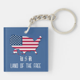 Personlig USA flagga över Karta i Denim Blue