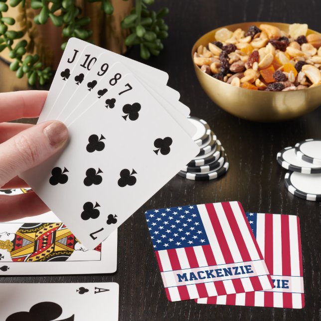 Personlig USA flagga Stars och stripes Casinokort (På plats)