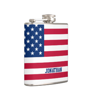 Personlig USA flagga Stars och stripes Fickplunta