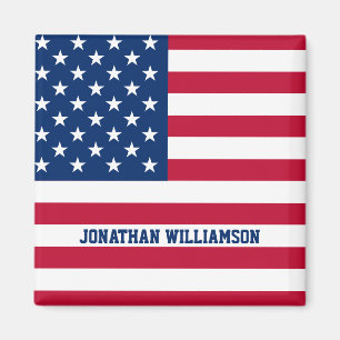 Personlig USA flagga Stars och stripes Magnet