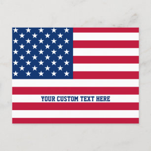 Personlig USA Flagga Stjärnor och Ränder Vykort
