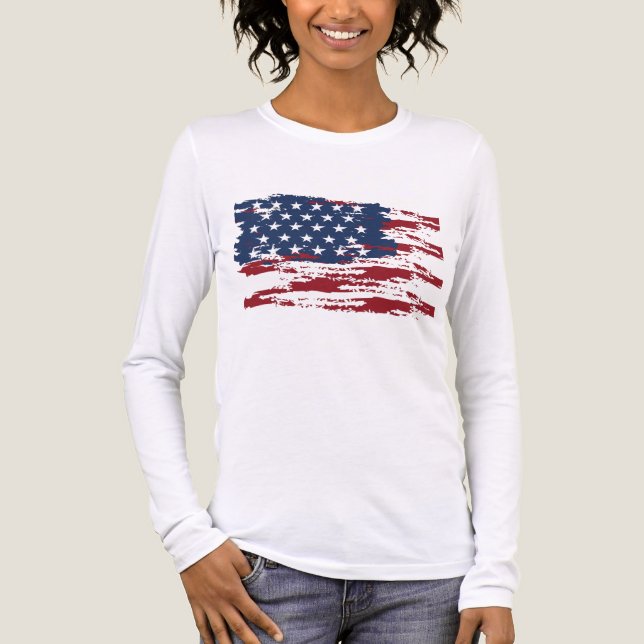 Personlig USA Flagga T-shirt (Framsida)