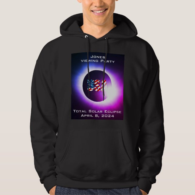 Personlig USA FLAGGA Total solnedgång 2024 Hoodie (Framsida)