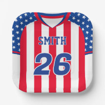 Personlig USA Fotbolls Jersey Tallrik | Anpassat N