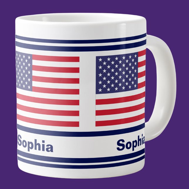 Personlig USA Patriotic Flagga Jumbo Mugg (Skapare uppladdad)