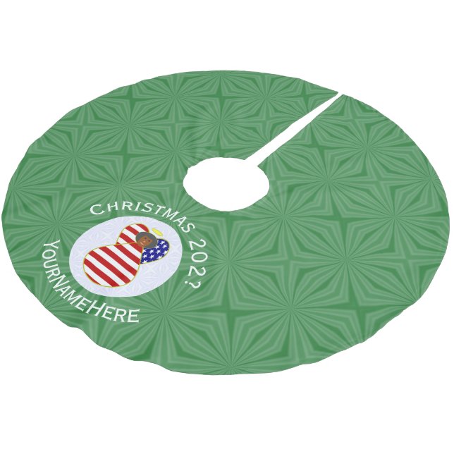 Personlig USA svart ängel julflagga Julgransmatta Borstad Polyester (Vinklad)