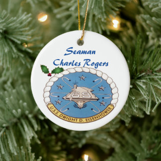 Personlig USS Dwight D Eisenhower CVN 69 Julgransprydnad Keramik