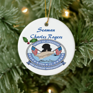 Personlig USS George Washington CVN 73 Julgransprydnad Keramik