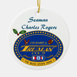 Personlig USS Harry S Truman CVN 75 Julgransprydnad Keramik