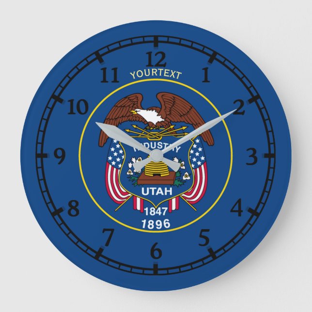 Personlig Utah Statlig flagga Design på en Stor Klocka (Framsida)
