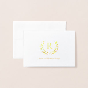 Personlig Utandning Monogram Initial, Foil Folierat Kort