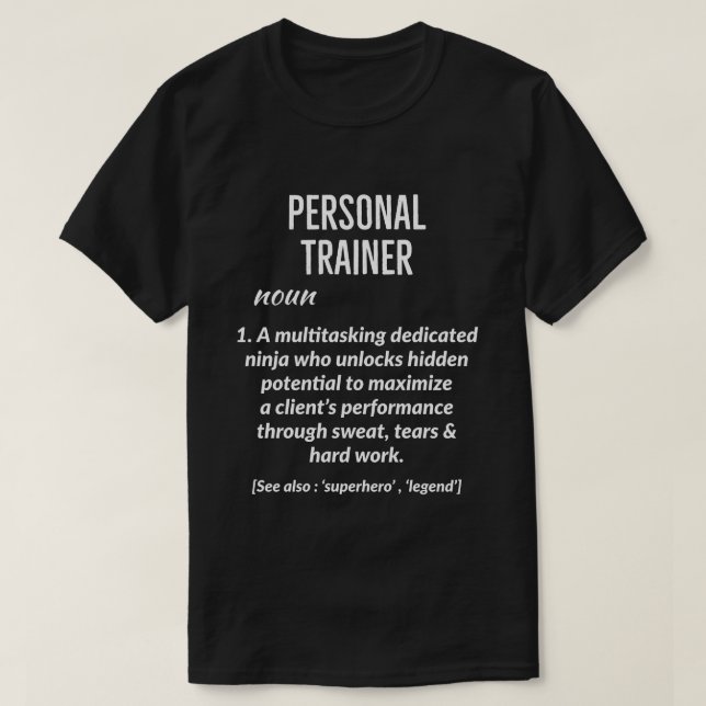Personlig utbildare Gift T Shirt (Design framsida)