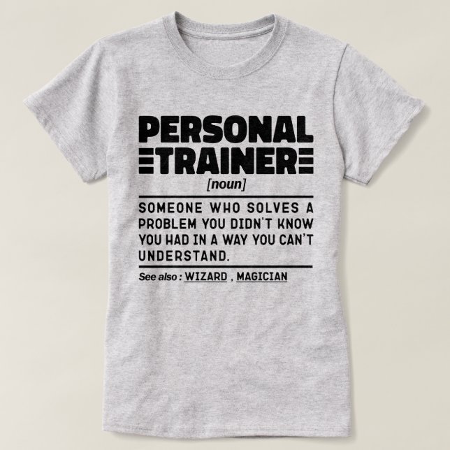 Personlig utbildare Noun Auktoriserad Coach Humor- T Shirt (Design framsida)