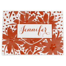 Personlig Utformning av stor Blommigt i Rust Gift-