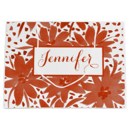 Personlig Utformning av stor Blommigt i Rust Gift-