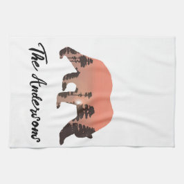 Personlig Utomhusfack Silhouette Kökshandduk