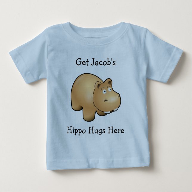 Personlig utslagsplats för flodhästkrambaby tee shirt (Framsida)