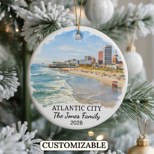 Personlig utsmyckning från Atlantic City, New Jers Julgransprydnad Keramik