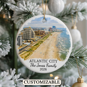 Personlig utsmyckning från Atlantic City, New Jers Julgransprydnad Keramik