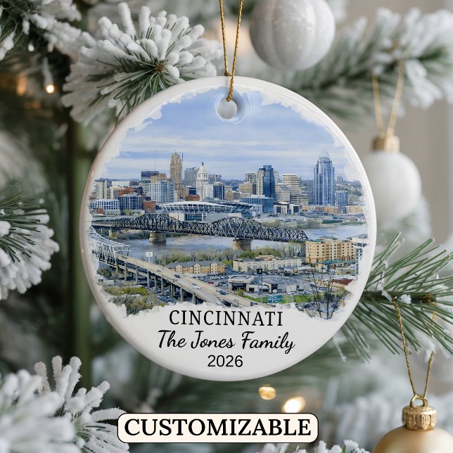 Personlig utsmyckning från Cincinnati, specialdesi Julgransprydnad Keramik (Skapare uppladdad)