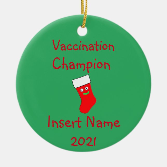 Personlig Vaccination Ceramic Ornament (Framsidan)