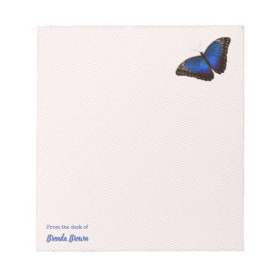 Personlig Vacker Blue Morpho Butterfly Anteckningsblock