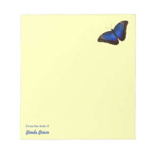 Personlig Vacker Blue Morpho Butterfly Anteckningsblock