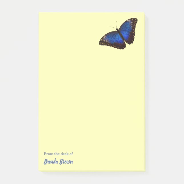 Personlig Vacker Blue Morpho Butterfly Post-it Block (Framsida)