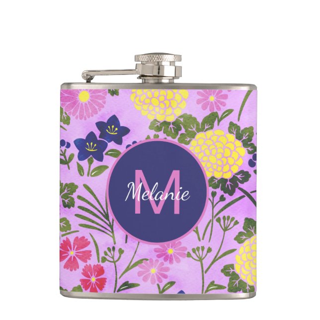 Personlig vacker lila vintageblommönster fickplunta (Framsidan)