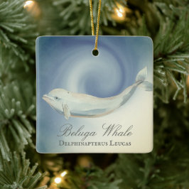 Personlig Vackert Beluga Whale jul Julgransprydnad Keramik