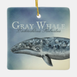 Personlig Vackert Grått Whale jul Julgransprydnad Keramik