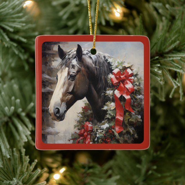 Personlig Vackert horn med andedräkt jul Julgransprydnad Keramik (Träd)