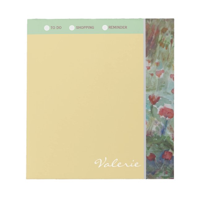 Personlig Vackert Meadow Shopping List Anteckningsblock (Framsida)