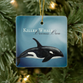Personlig Vackert Orca Killer Valjul Julgransprydnad Keramik