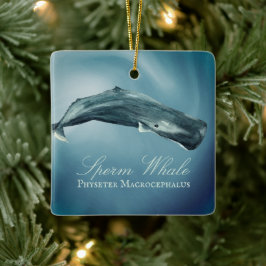 Personlig Vackert Sperm Whale jul Julgransprydnad Keramik