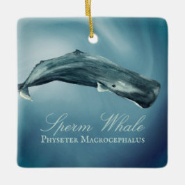 Personlig Vackert Sperm Whale jul Julgransprydnad Keramik
