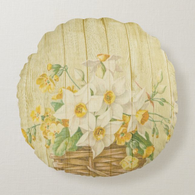 Personlig vackra färgade diliggare rund kudde (Framsidan)