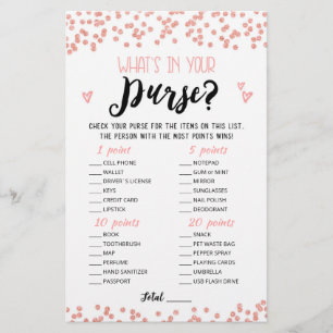 Personlig Vad finns i ditt väska Hen Party-spel