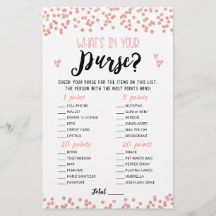 Personlig Vad finns i ditt väska Hen Party-spel