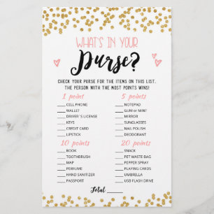 Personlig Vad finns i ditt väska Hen Party-spel