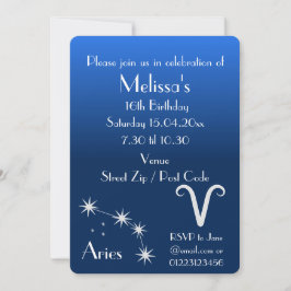 Personlig Väduren Zodiak Galax Festinbjudan Inbjudningar