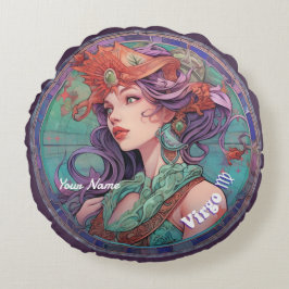 Personlig Våg Zodiac Rund Kudde