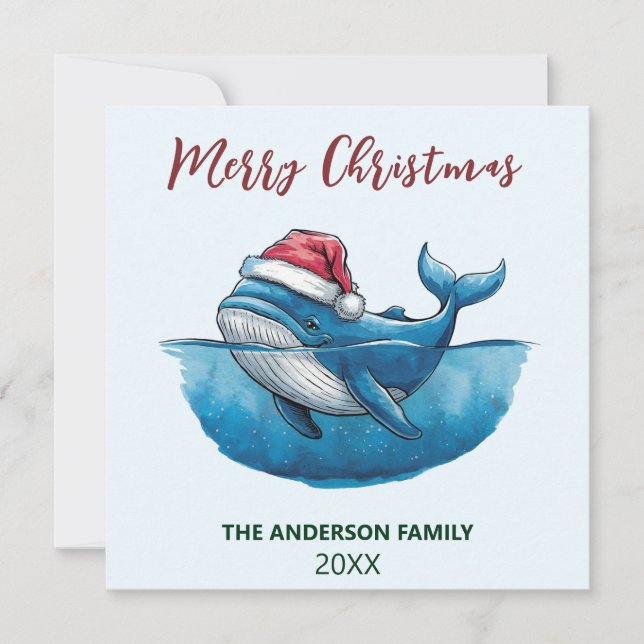 Personlig Val i Santa Hatt Jul Julkort (Framsida)