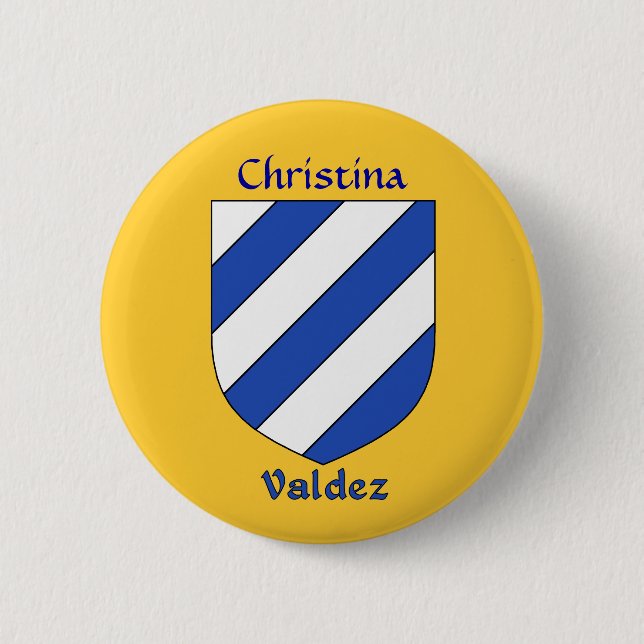 Personlig Valdez Historical Shield Knapp (Framsida)