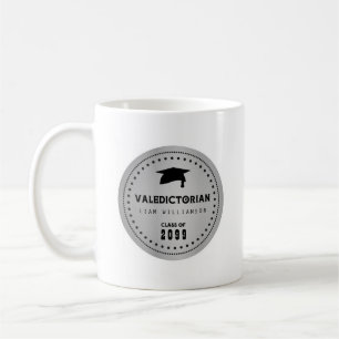 Personlig Valediktorian Gift, Black & Silver Kaffemugg