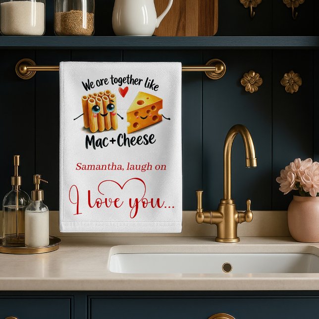 Personlig valentin kökshandduk Matpunsar (Personalized Valentine Kitchen Towel Food Puns)