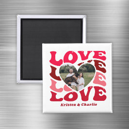 Personlig Valentindagen Heart Anpassningsbar Photo Magnet