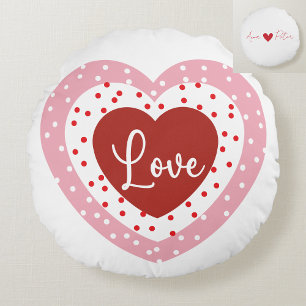 Personlig Valentindagen Heart Rund Kudde