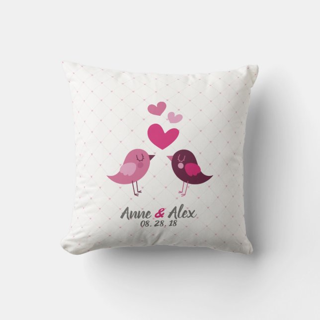 Personlig Valentine Bröllop-årsdagen Pillow Kudde (Framsida)