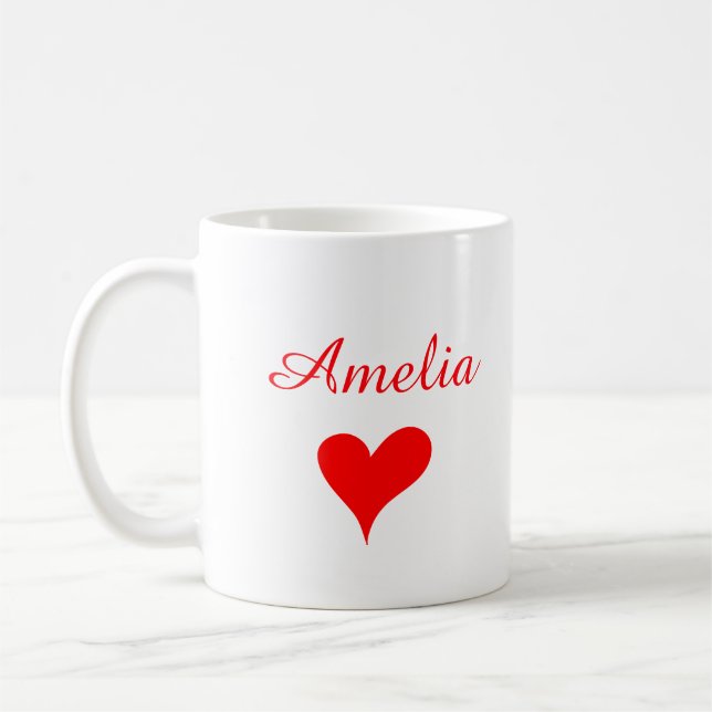 Personlig Valentine Coffee Mugg, Anpassningsbar Va Kaffemugg (Vänster)